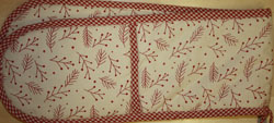 Red sprig double oven gloves